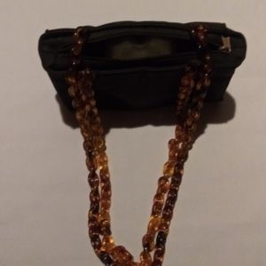 Shoulder purse with plastic chain decor